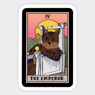 The emperor tarot deck - funny tarot cat Sticker